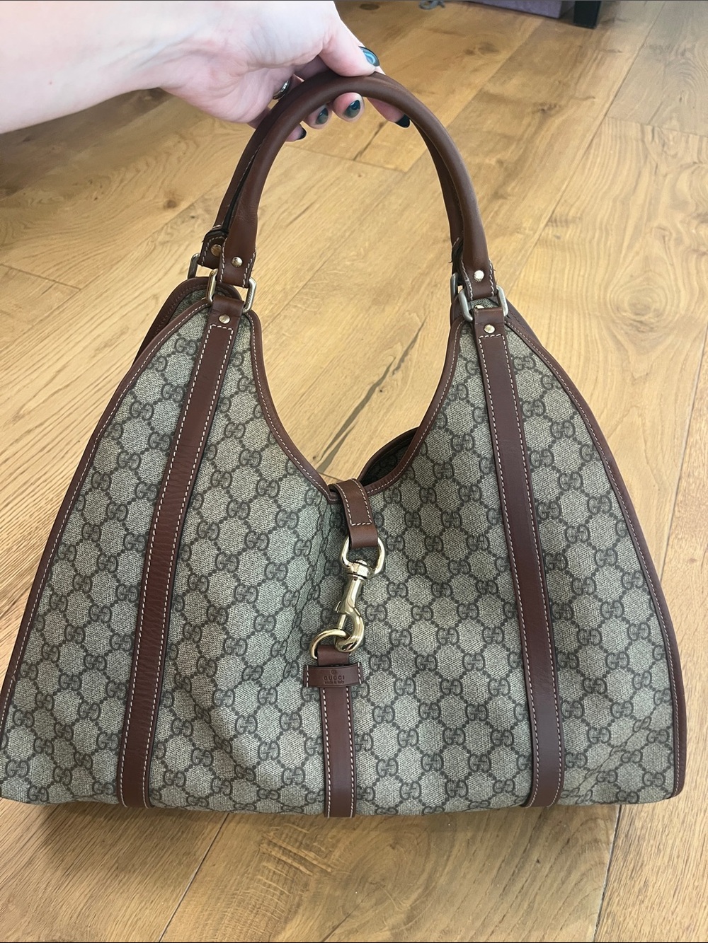 Gucci Joy Monogram Logo Large Hobo Bag